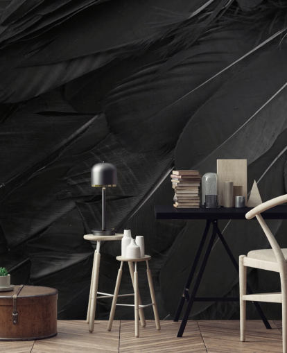 Muurschildering met Raven Feather Print