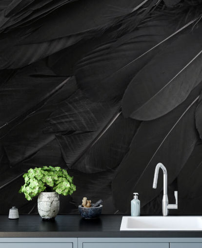 Raven Feather Print Väggmålning