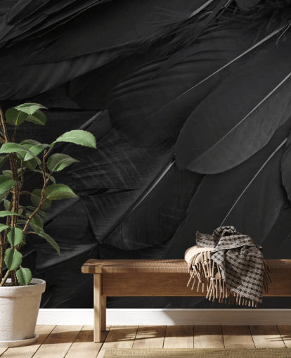 Wandbild mit Rabenfeder-Print