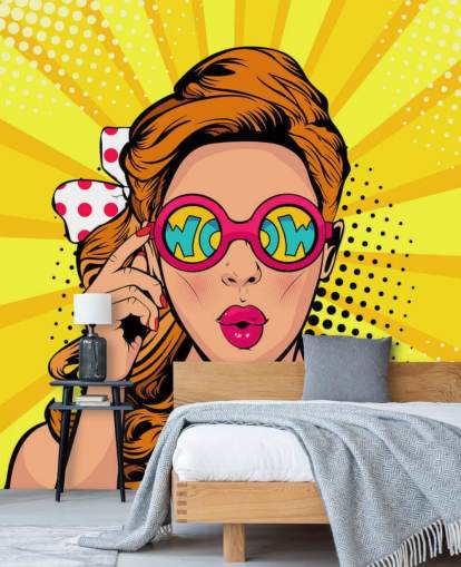 fondo de pantalla retro de chica con gafas de sol wow