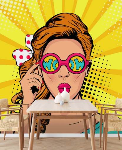 fondo de pantalla retro de chica con gafas de sol wow