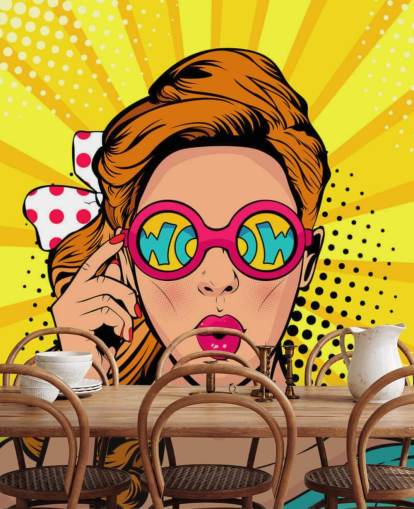 fondo de pantalla retro de chica con gafas de sol wow