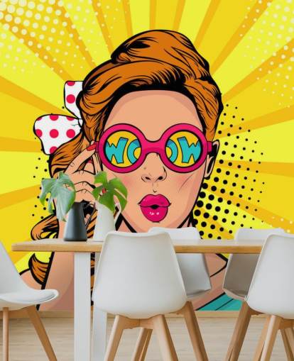 fondo de pantalla retro de chica con gafas de sol wow