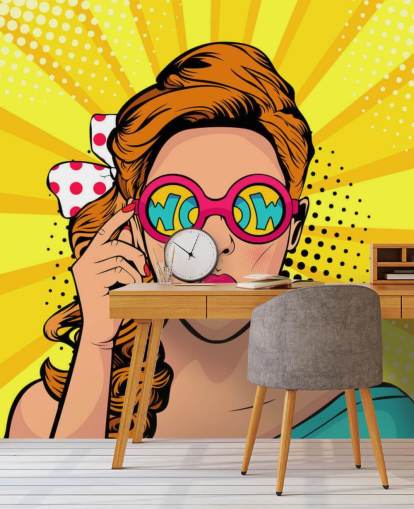 fondo de pantalla retro de chica con gafas de sol wow