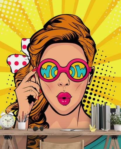 fondo de pantalla retro de chica con gafas de sol wow