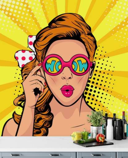 fondo de pantalla retro de chica con gafas de sol wow