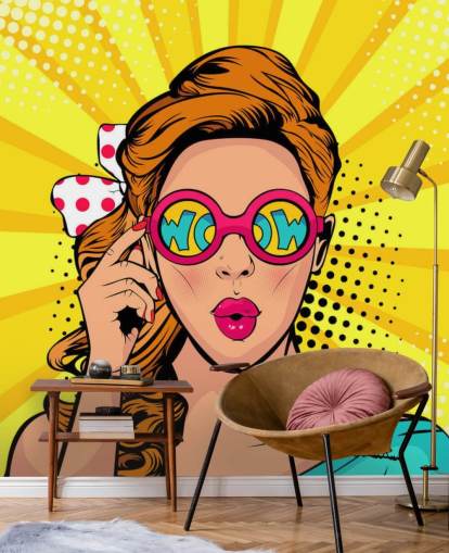 retro girl wearing wow sunglasses wallpaper