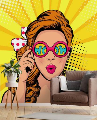 retro girl wearing wow sunglasses wallpaper