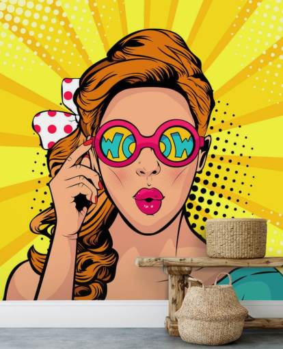 carta da parati retrò ragazza che indossa occhiali da sole wow carta da parati retrò ragazza che indossa occhiali da sole wow