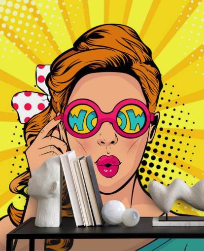 fondo de pantalla retro de chica con gafas de sol wow