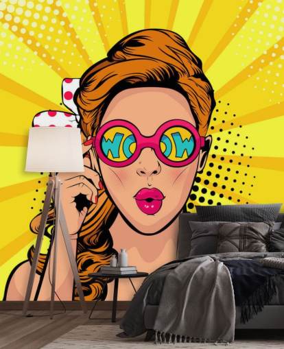 retro girl wearing wow sunglasses wallpaper