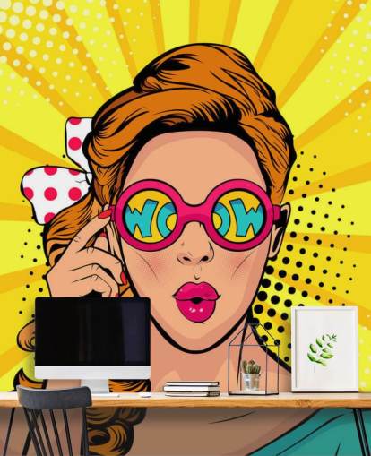 retro girl wearing wow sunglasses wallpaper