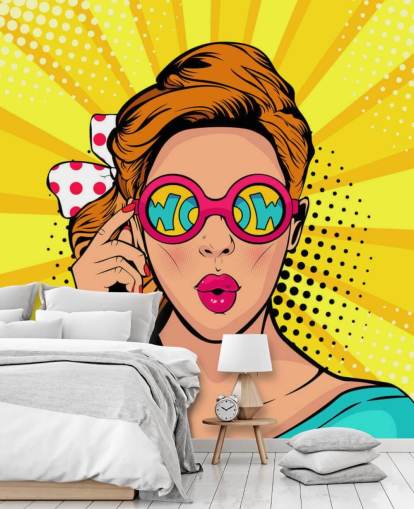 fondo de pantalla retro de chica con gafas de sol wow