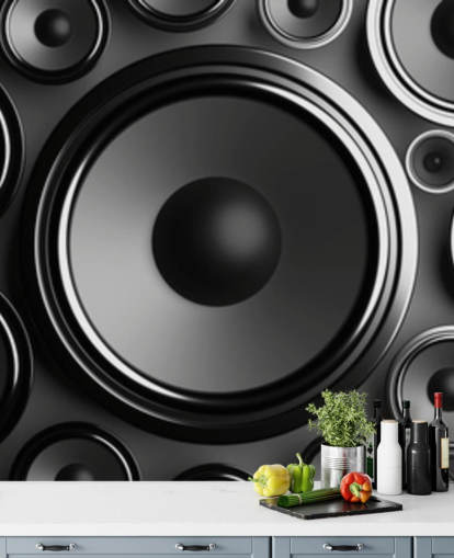 fondo de pantalla de altavoces gris oscuro