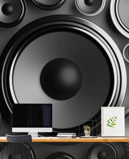 fondo de pantalla de altavoces gris oscuro