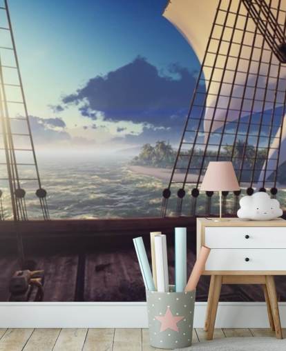 vista do papel de parede do convés do navio