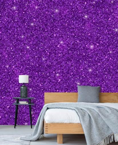 Papier peint violet à paillettes