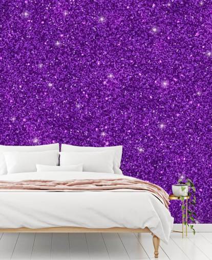 Papier peint violet à paillettes