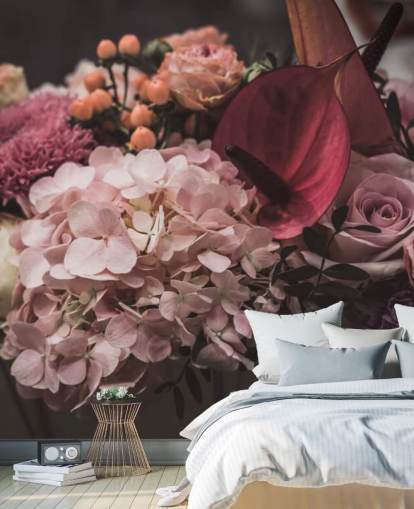 Papier Peint Floral Rose et Violet