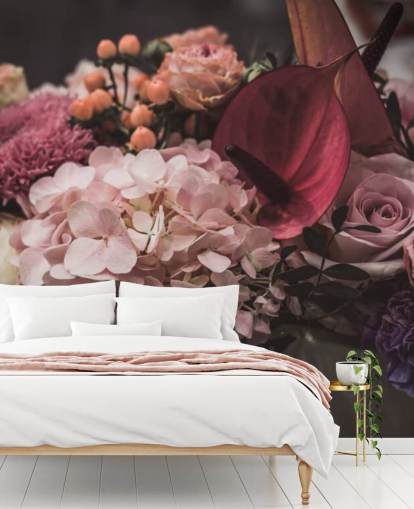 Rosa og lilla blomster tapet Rosa og lilla blomster tapet