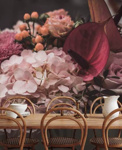 Pink og Lilla Floral Baggrund