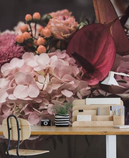 Papier Peint Floral Rose et Violet