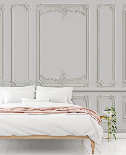 ornate white panel wallpaper