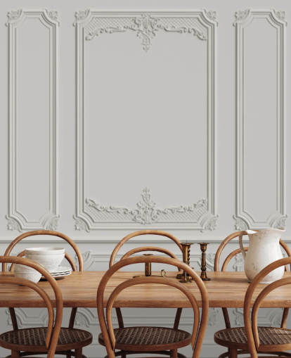 ornate white panel wallpaper