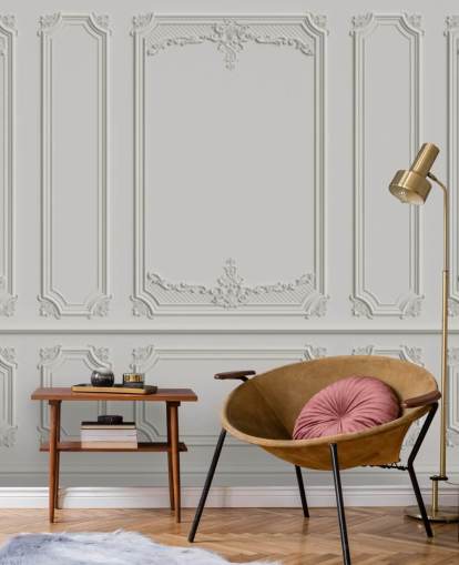 sierlijk wit paneelbehang