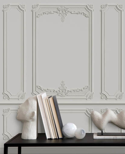papel de parede branco ornamentado