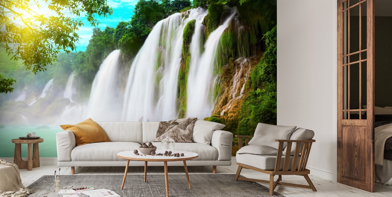 Papier Peint Fresque Cascade de Détien | Wallsauce FR