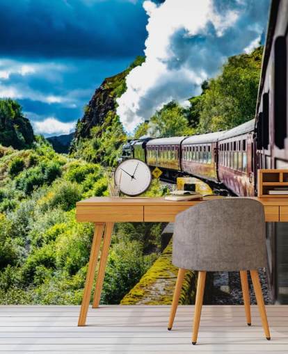 röd ångtåg på landsbygden passagerare visa tapet röd ångtåg på landsbygden passagerare visa tapet