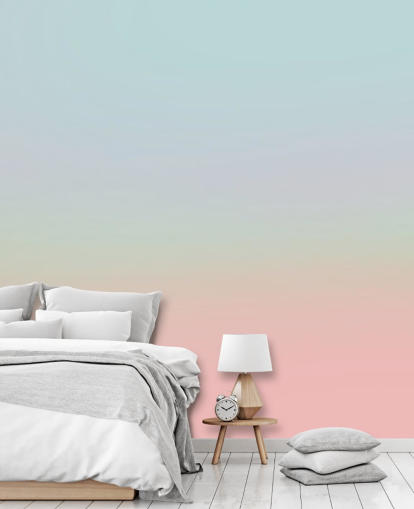 blue, pink and green ombre wallpaper mural called Flowers Ombre blue, pink and green ombre wallpaper mural called Flowers Ombre