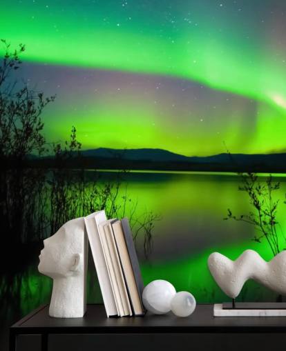 Grüne Nordlichter Tapete