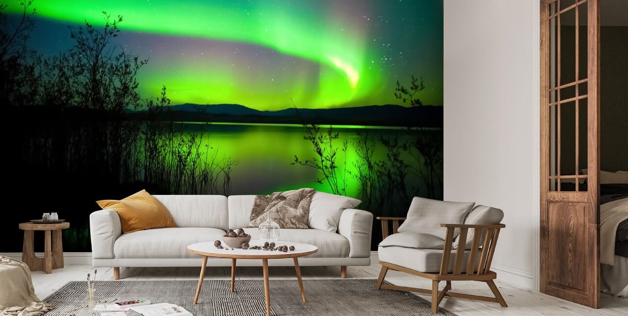 Northern Lights Mirror Wallpaper | Wallsauce US