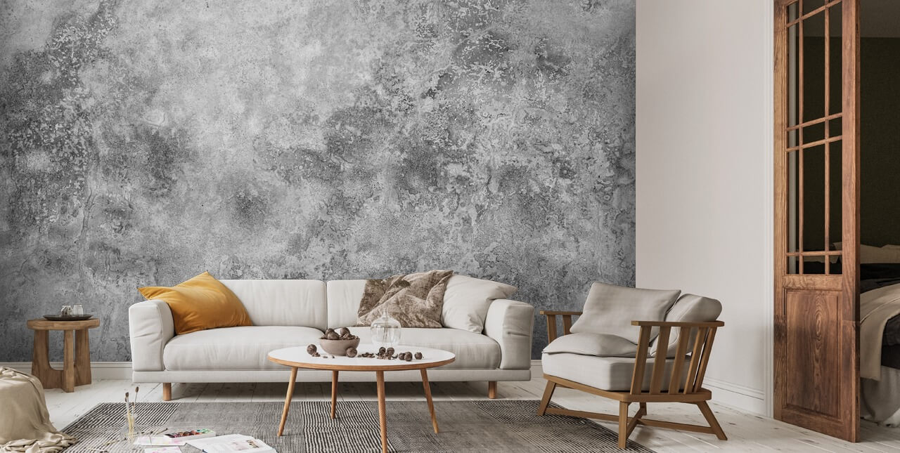 Grey Textured Concrete Wallpaper Wallsauce EU