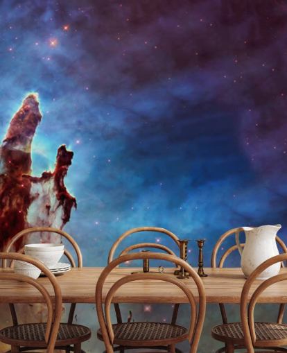 Orange Nebula Claw mot fargerik bakgrunn