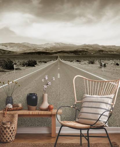 Leerer kalifornischer Highway in der Wüste Landscape Wallpaper Leerer kalifornischer Highway in der Wüste Landscape Wallpaper