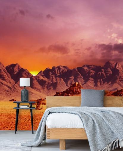 Mural de pared Desierto rojo y montañas