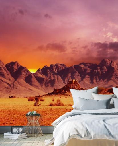 Decorazione murale con deserto rosso e montagne Decorazione murale con deserto rosso e montagne
