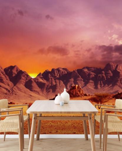 Decorazione murale con deserto rosso e montagne