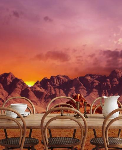 Decorazione murale con deserto rosso e montagne