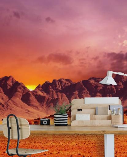 Red Desert and Mountains Wall Mural Red Desert and Mountains Wall Mural