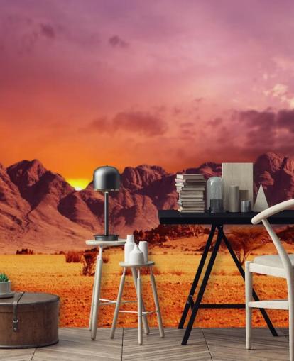 Decorazione murale con deserto rosso e montagne