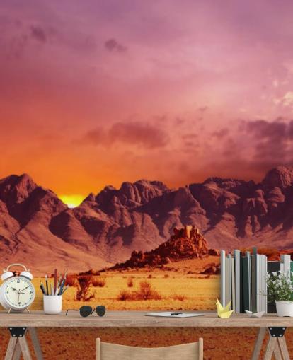 Decorazione murale con deserto rosso e montagne