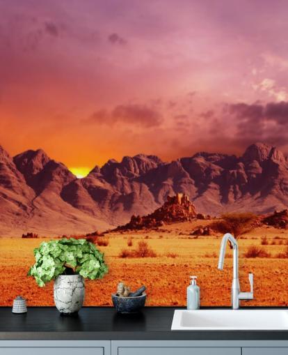 Red Desert and Mountains Wall Mural