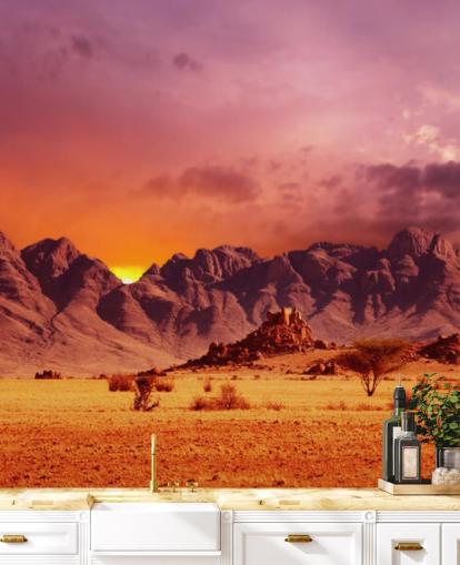 Red Desert and Mountains Wall Mural
