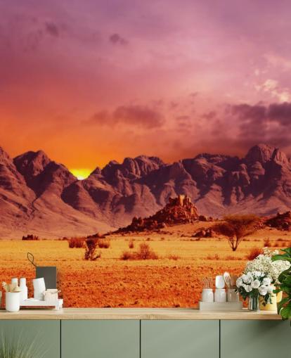 Red Desert and Mountains Wall Mural