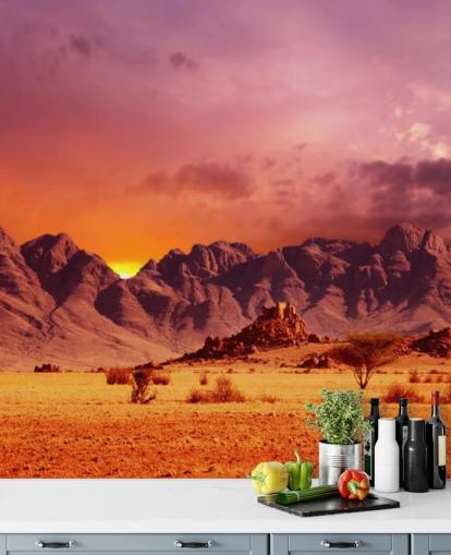 Decorazione murale con deserto rosso e montagne