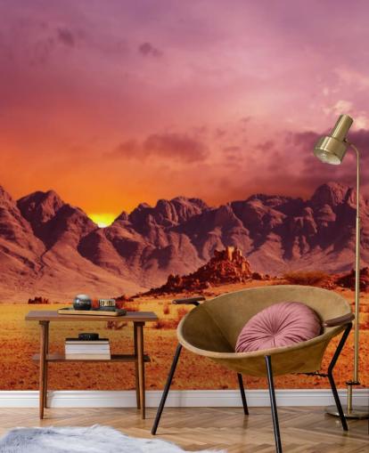 Decorazione murale con deserto rosso e montagne